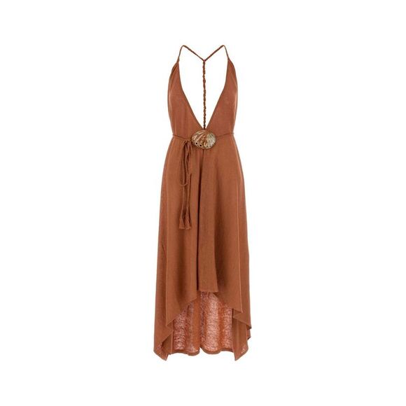 Alanui Women Brick Linen Dress